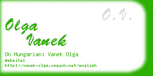 olga vanek business card